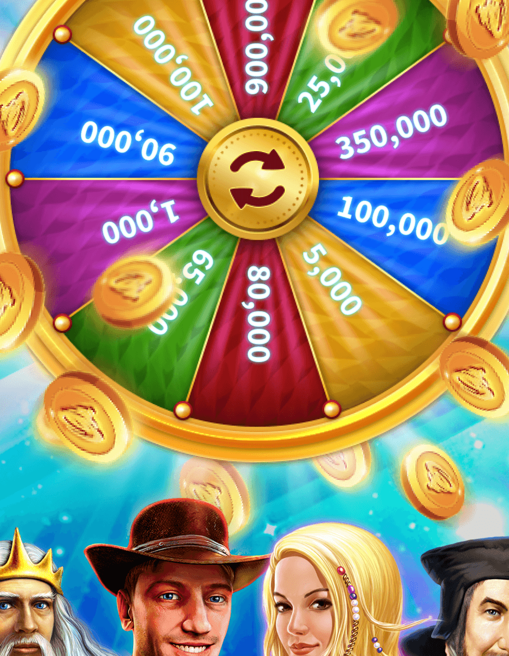 The GameTwist daily bonus wheel, its segments marked with twist amounts from 1,000 up to 900,000